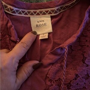 Knox Rose Deep Purple Lace Top